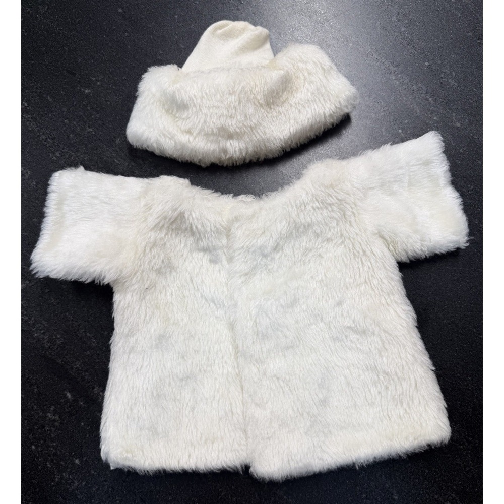 VTG 1980s Cabbage Patch Kids Fancy Furs White Coat & Hat Set Coleco Official
